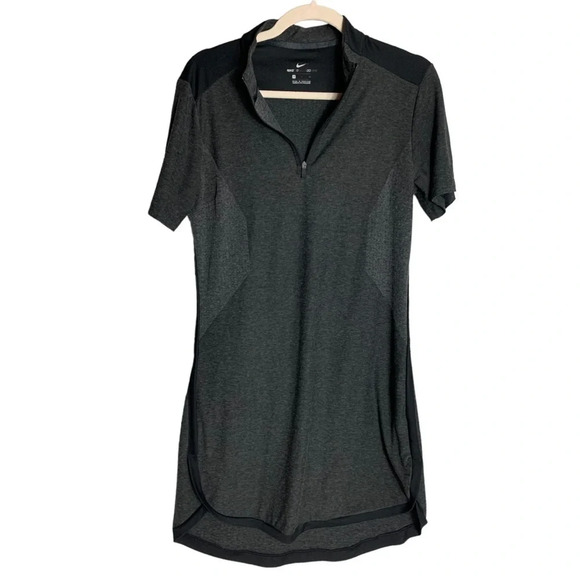 NIKE Women’s ZONAL COOLING GOLF DRESS 1/4  ZIP BACK POCKET SIZE SMALL BLACK/GRAY - Picture 4 of 13